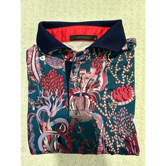 GREYSON Golf Polo Coral Reef Fish Medium - Picture 2 of 9
